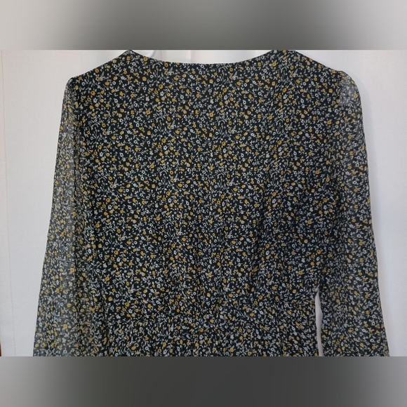 Abercrombie Fitch Ditsy Floral Maxi Dress Small Ruffle Faux Wrap Cottagecore - Picture 6 of 13